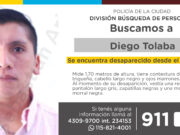 La Policía de la Ciudad solicita colaboración en la búsqueda de Diego Tolaba.