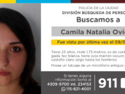 La Policía de la Ciudad solicita colaboración en la búsqueda de Camila Natalia Oviedo.