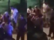 UNA VECINA LLAMÓ A LA POLICÍA PORQUE UNOS JÓVENES HACÍAN RUIDO EN UNA PLAZA Y EL EFECTIVO SE PUSO A BEBER CON ELLOS