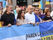 Larreta junto a Patricia Bullrich y otros referentes participó de la marcha “Estamos con Ucrania”