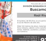 La Policía de la Ciudad solicita colaboración en la búsqueda de Raúl Rius