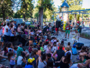 La Comuna 11 inauguró un patio de juegos en la Plaza Arenales