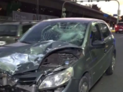 Un automovilista drogado se metió en contramano al túnel de Libertador y chocó a un motociclista
