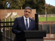 Jorge Macri dirigió unas palabras en el acto por Malvinas