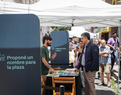 Jorge Macri supervisó las obras de la primera plaza en Villa Santa Rita