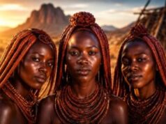 Las mujeres Himba sòlo se lavan tres veces en la vida: al nacer, al casarse y al morir