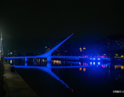 El Puente de la Mujer y el Planetario se vestirán de azul
